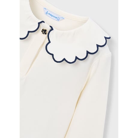 〈mayoral〉Basic girls' polo shirt with a Peter Pan collar(navy) ※KIDS