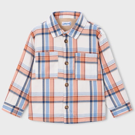 〈mayoral〉Plaid Check Long-Sleeve Overshirt ※KIDS