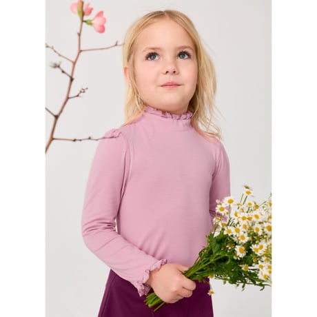 〈Abel&Lula〉Swan neck girls shirt(Pink)※KIDS&JUNIOR