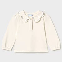〈mayoral〉Baby polo shirt with a ruffled collar(navy) ※BABY