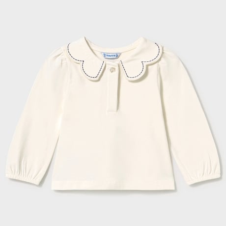 〈mayoral〉Baby polo shirt with a ruffled collar(navy) ※BABY