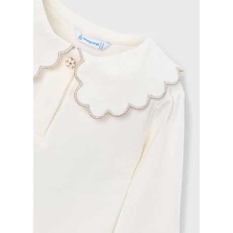 〈mayoral〉Basic girls' polo shirt with a Peter Pan collar(gold) ※KIDS