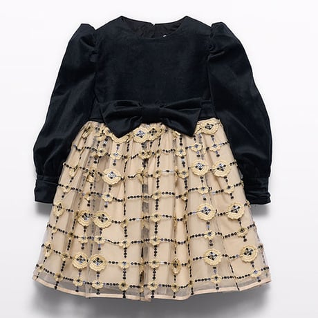 〈Abel&Lula〉Embroidered tulle dress ※KIDS&JUNIOR