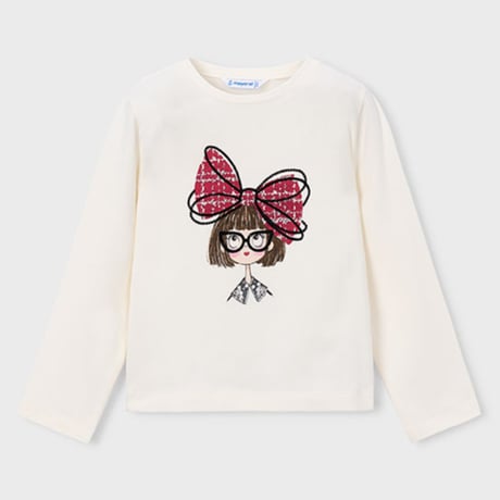 〈mayoral〉Girls' bow-tie T-shirt ※KIDS