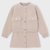 〈mayoral〉Knitted skirt and cardigan set(beige）※KIDS