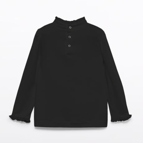〈Abel&Lula〉Swan neck girls shirt(Black)※KIDS&JUNIOR