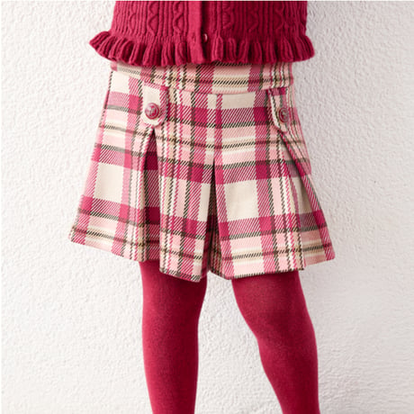 〈mayoral〉Plaid Check Pleated Bermuda Shorts (Framboise Pink) ※KIDS