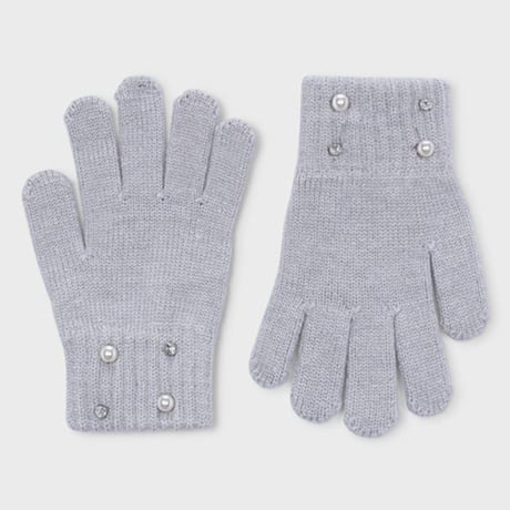 〈mayoral〉Pearl gloves for girls(gray) ※KIDS