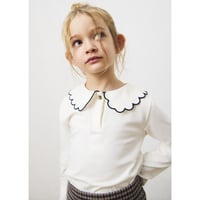 〈mayoral〉Basic girls' polo shirt with a Peter Pan collar(navy) ※KIDS