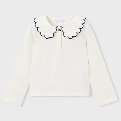 〈mayoral〉Basic girls' polo shirt with a Peter Pan collar(navy) ※KIDS
