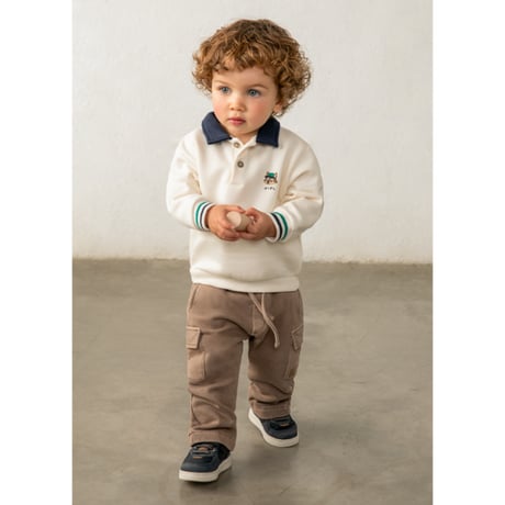 〈mayoral〉Polo-neck sweatshirt with screen print ※BABY