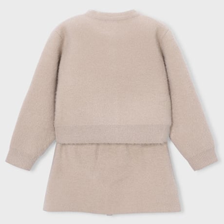 〈mayoral〉Knitted skirt and cardigan set(beige）※KIDS