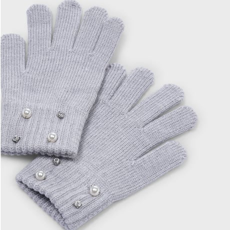 〈mayoral〉Pearl gloves for girls(gray) ※KIDS