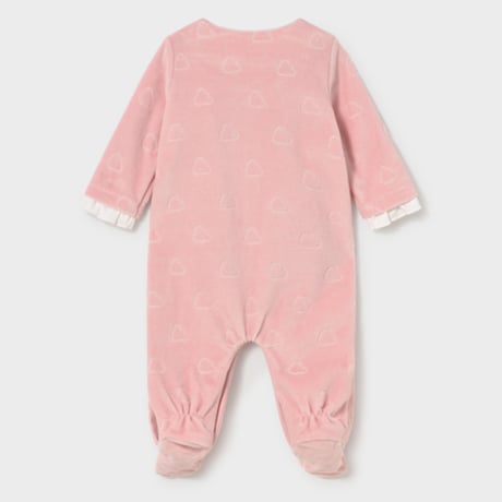 〈mayoral〉Ruffled Velour Romper (pink) ※BABY