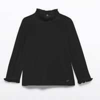〈Abel&Lula〉Swan neck girls shirt(Black)※KIDS&JUNIOR