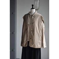 TOUJOURS / Glen plaid  PL*silk paper tafta cloth reversible padded utilityvest