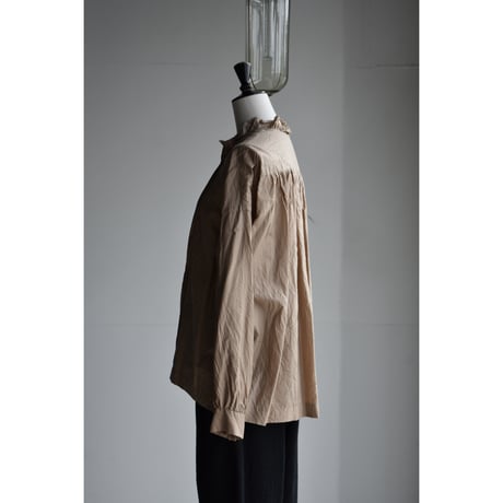 TOUJOURS / COTTON*SILK FAILLE CLOTH pin tuck ruffle shirt