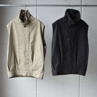 TOUJOURS / washed  peach cotton *PA twill cloth  Oversize   Harrington vest