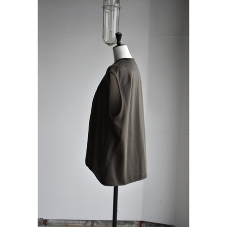 TOUJOURS / beaver  finished wool*cashmere cloth utility vest