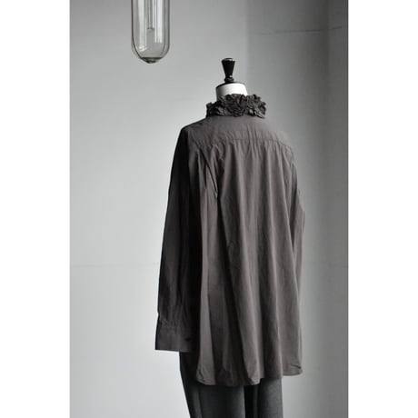 TOUJOURS  /  FINE YARN COTTON CLOTH NECK RUFFLE SHIRT