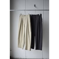 TOUJOURS / washed  peach cotton *PA twill cloth 2-in -pleat baggy chino