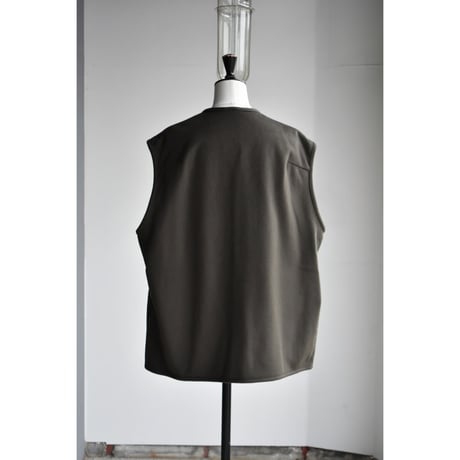 TOUJOURS / beaver  finished wool*cashmere cloth utility vest