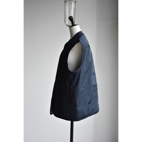 TOUJOURS/ Flower  print cotton stretch cloth reversible padded utility vest