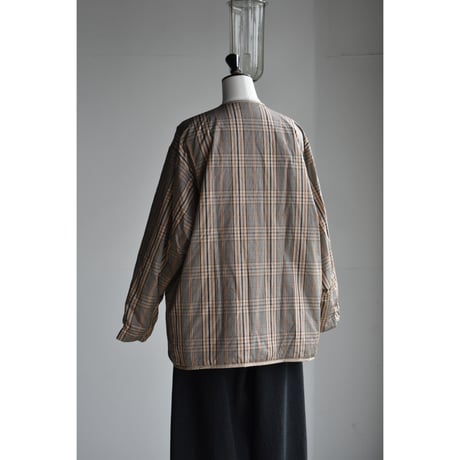 GREN PLAID PL*SILK PAPER TAFTA CLOTH  reversible padded utility jacket