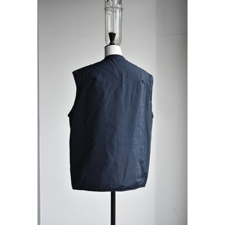 TOUJOURS/ Flower  print cotton stretch cloth reversible padded utility vest