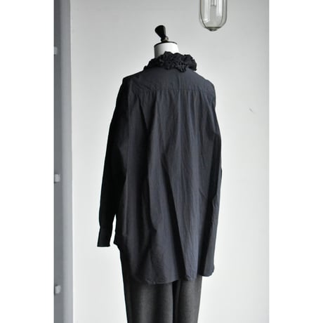 TOUJOURS  /  FINE YARN COTTON CLOTH NECK RUFFLE SHIRT