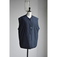 TOUJOURS/ Flower  print cotton stretch cloth reversible padded utility vest