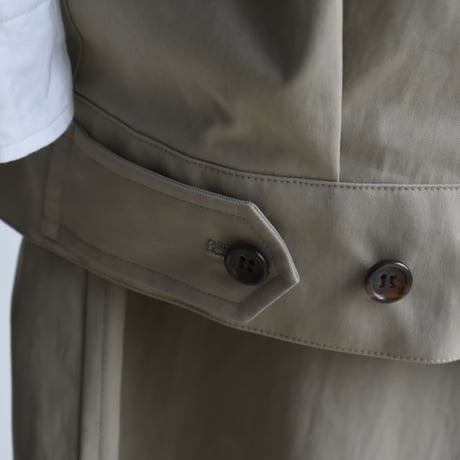 TOUJOURS / washed  peach cotton *PA twill cloth  Oversize   Harrington vest