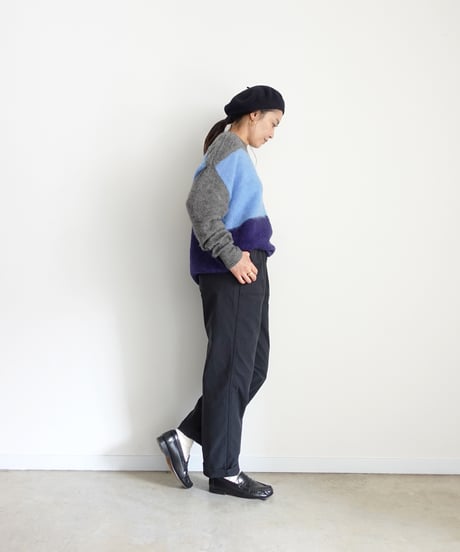 i c h i  260452 Color Panel Knit Pullover / 2 COLORS