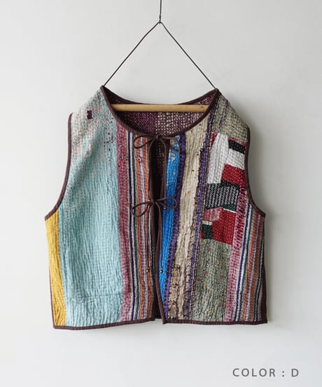 【ONLINE LIMITED】ichiAntiquités 1001136 Vintage Ralli Quilt Vest / 2 COLORS