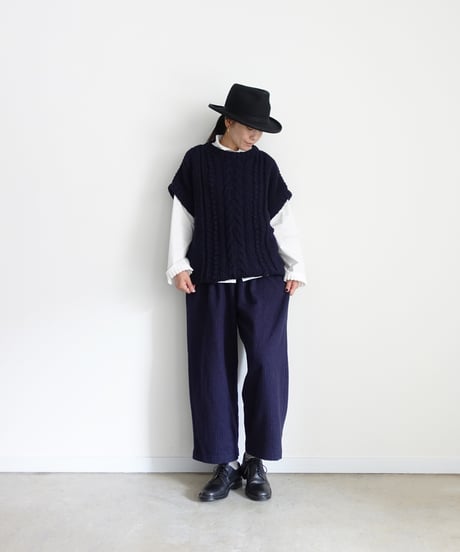 i c h i  250715 Pin Stripe Relax Pants / 2 COLORS