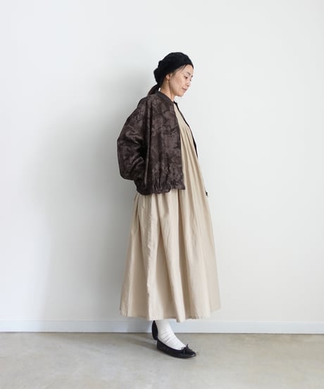 i c h i  260519 Flower Print Zip Blouson / C : BROWN