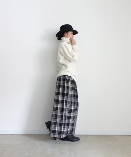 i c h i 260414 Cotton Linen Check Pants / C : GRAY CHECK
