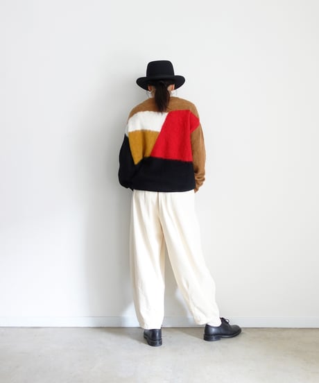 i c h i  260452 Color Panel Knit Pullover / 2 COLORS