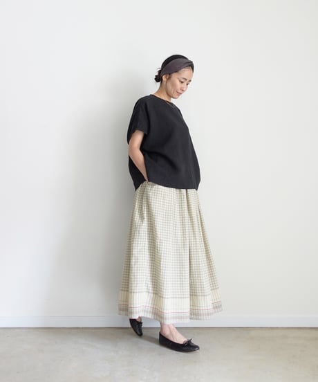 ichiAntiquités 1101135 KHADI Cotton Brise Skirt / 2 COLORS