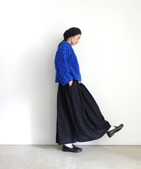 ichiAntiquités 1101110 Linen Cotton Gingham Check Skirt / 3 COLORS