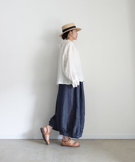Antiquités noir 1000412 Vintage Linen Chino Denim Pants / 2 COLORS