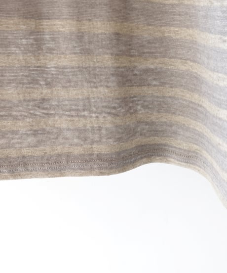 ichiAntiquités 1101147 Linen Border Loose T-shirt / 2 COLORS