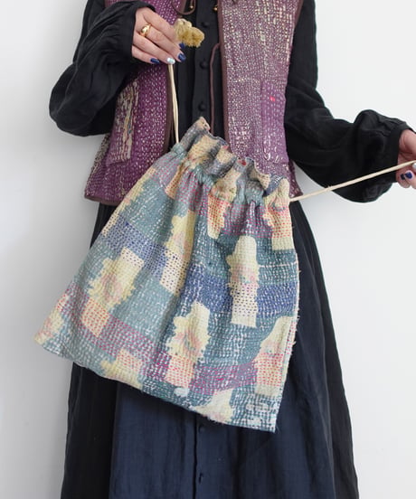 【ONLINE LIMITED】ichiAntiquités 1001138 Vintage Ralli Quilt Bag / 2 COLORS