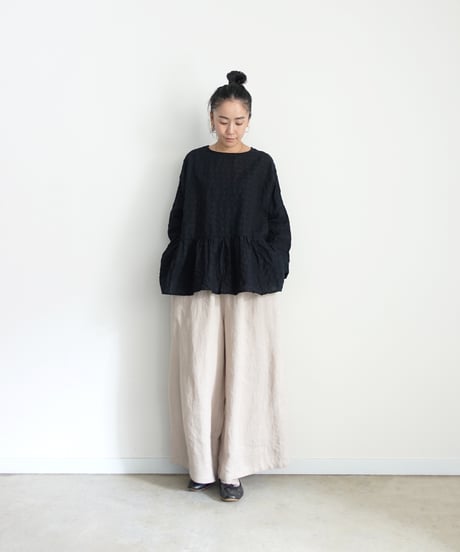 ichiAntiquités 1101107 Linen Cotton Gingham Check Pullover / 3 COLORS