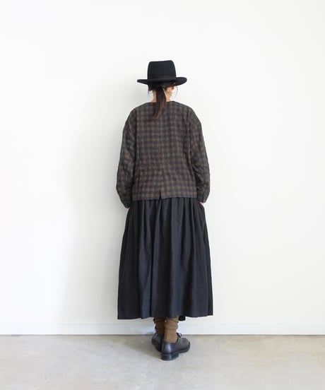 ichiAntiquités 1200318 Cotton Wool Gingham Check Jacket / 3 COLORS