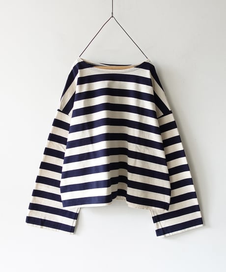 i c h i 260445 Wide Sleeve Border Pullover / 3 COLORS