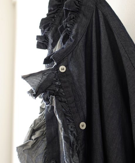 i c h i  260404 Denim 2way Frill Shirt / 2 COLORS