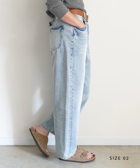 i c h i  241230 Denim Sarrouel Pants / C : SAXE BLUE・2 SIZE