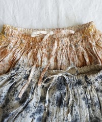 ichiAntiquités 800335  Natural dyed Linen Gather Skirt / 2 COLORS