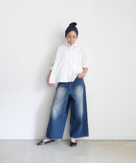 i c h i  230430  DENIM Wide Pants / B : DARK・2 size